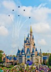 150319-N-KG934-082  ORLANDO, Fla. (March 19, 2015) -- The U.S. Navy Flight Demonstration Squadron, the Blue Angels, execute the Delta Breakout over the Cinderella Castle in the Magic Kingdom at Walt Disney World en route to the Melbourne Air and Space Show March 19. The Blue Angels are scheduled to fly in 68 performances at 35 locations in 2015.  (U.S. Navy photo by Mass Communication Specialist 1st Class Terrence Siren/RELEASED)
